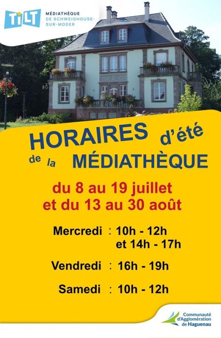 Horaires de l'été de la médiathèque